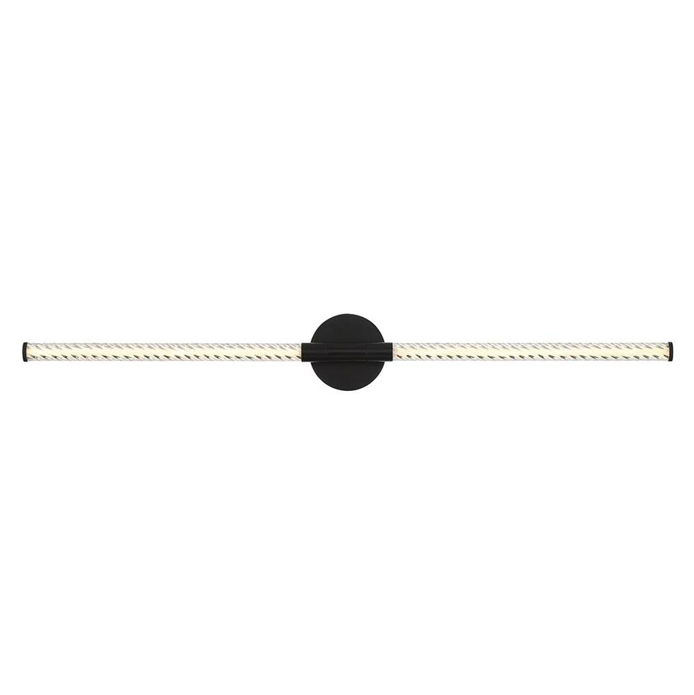 Lib&Co 12080-02 Matte Black Volterra, Large 2 Light Led Wall Mount, Matte Black Image 1