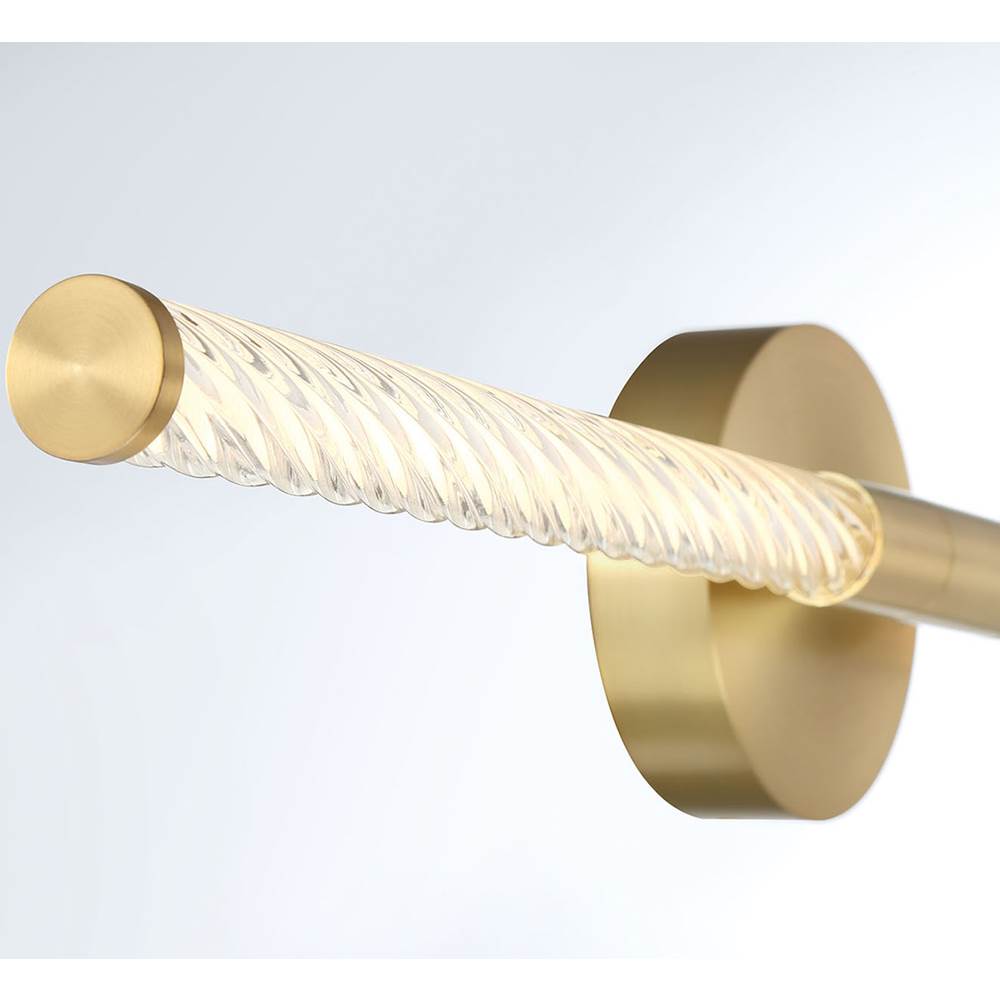 Lib&Co 12080-07 Brushed Gold Volterra, Large 2 Light Led Wall Mount, Plated Brushed Gold Image 2