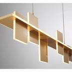 Lib&Co 12081-035 Satin Brass Affilato, 6 Light Linear Led Chandelier, Satin Brass Image 3