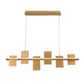 Lib&Co 12081-035 Satin Brass Affilato, 6 Light Linear Led Chandelier, Satin Brass Image 1