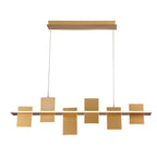 Lib&Co 12081-035 Satin Brass Affilato, 6 Light Linear Led Chandelier, Satin Brass Image 1