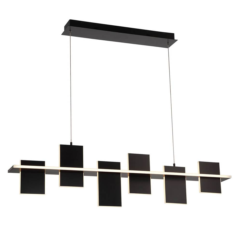 Lib&Co Affilato, 6 Light Linear Led Chandelier, Satin Brass