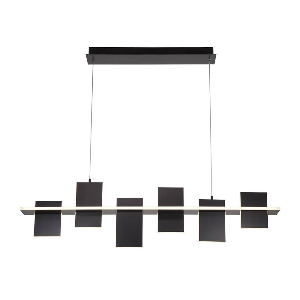 Lib&Co 12081-036 Satin Black Affilato, 6 Light Linear Led Chandelier, Satin Black Image 1