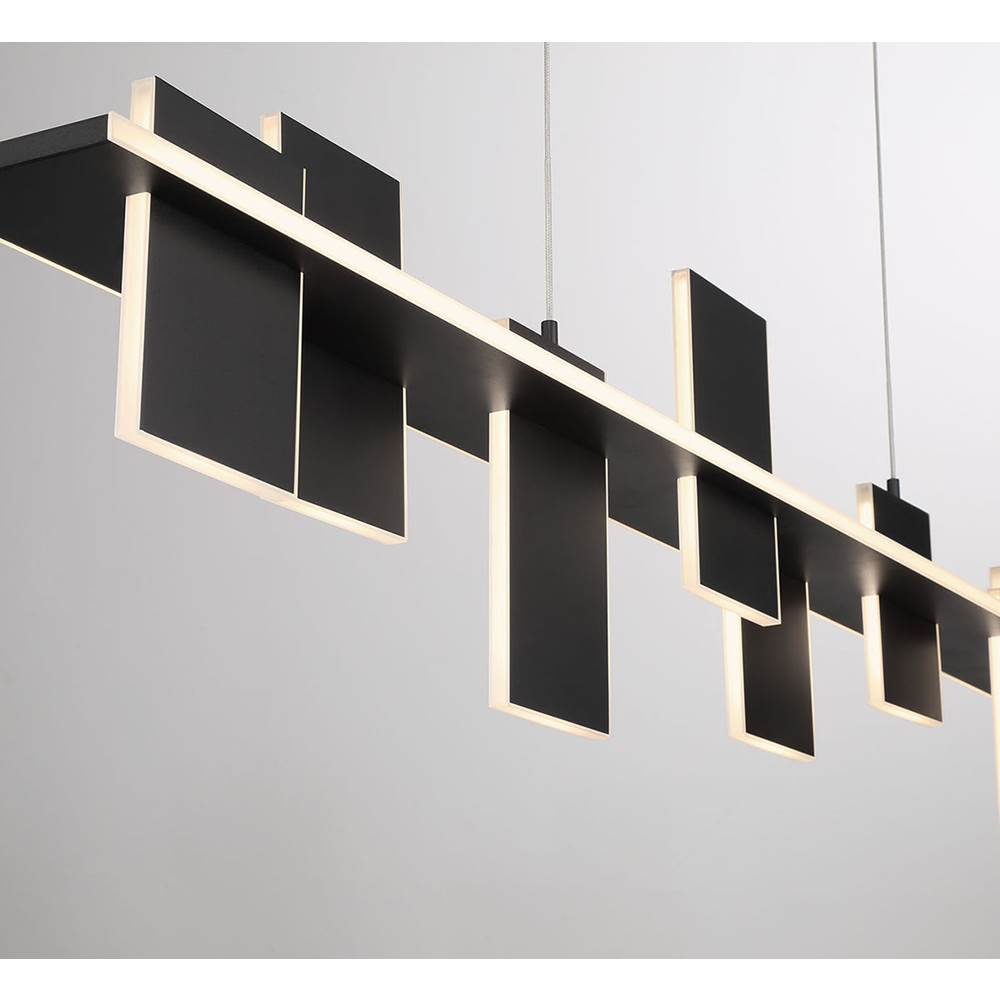 Lib&Co 12082-036 Satin Black Affilato, 8 Light Linear Led Chandelier, Satin Black Image 3