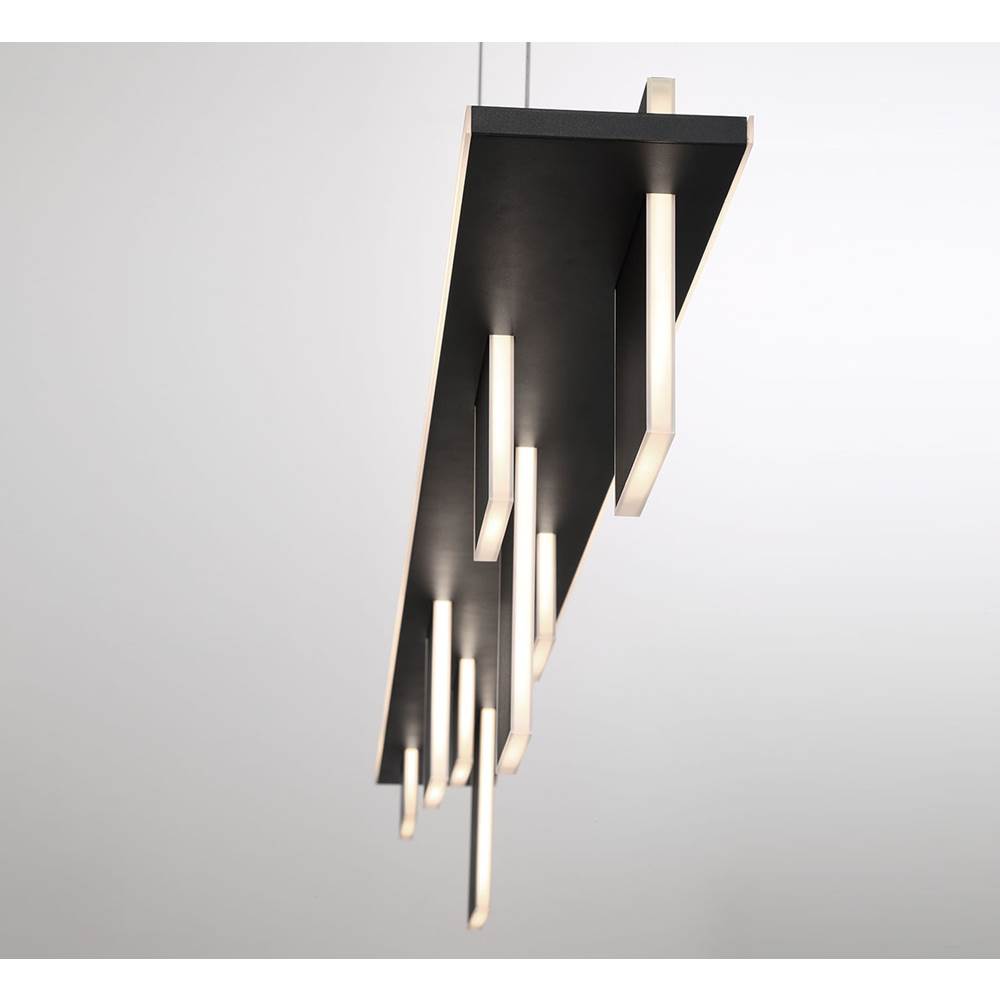 Lib&Co 12082-036 Satin Black Affilato, 8 Light Linear Led Chandelier, Satin Black Image 2