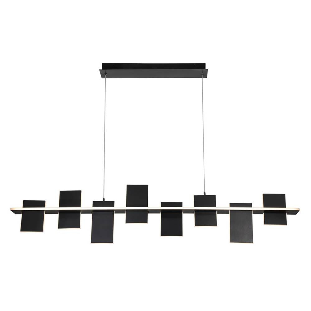 Lib&Co 12082-036 Satin Black Affilato, 8 Light Linear Led Chandelier, Satin Black Image 1