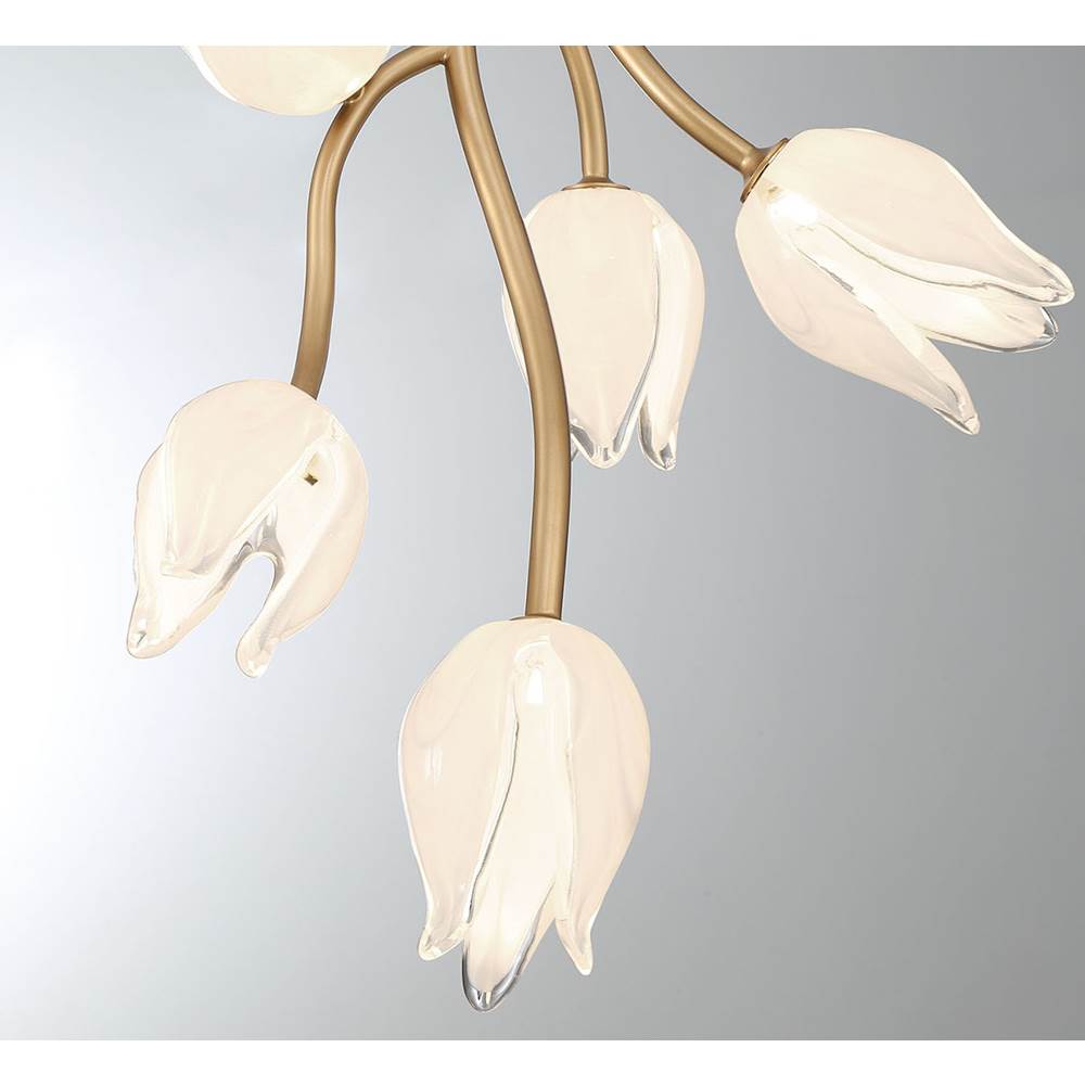 Lib&Co Belluno, 5 Light Led Pendant, Champagne Gold