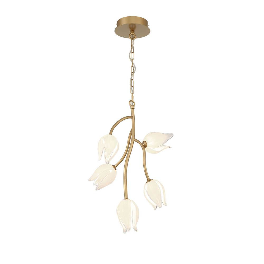 Lib&Co 12088-03 Champagne Gold Belluno, 5 Light Led Pendant, Champagne Gold Image 1