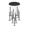 Lib&Co Piatto, 11 Light Round Led Chandelier, Matte Black