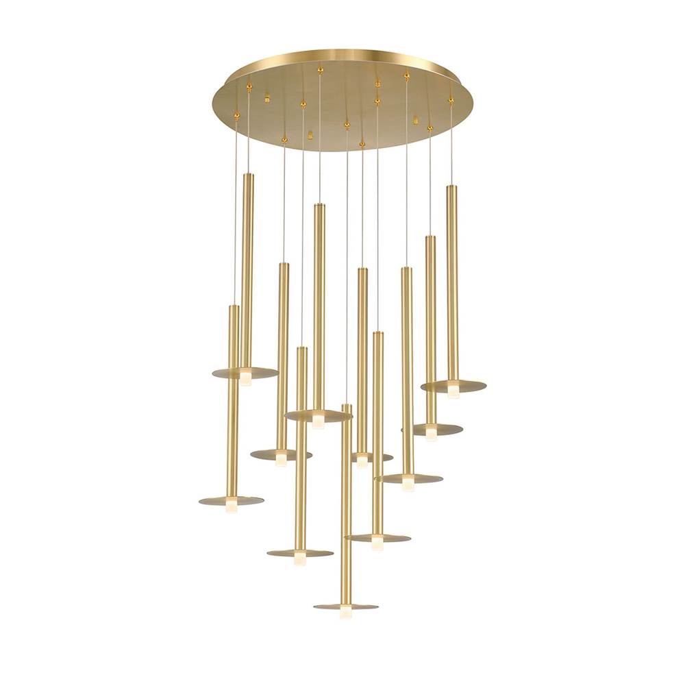 Lib&Co Piatto, 11 Light Round Led Chandelier, Matte Black