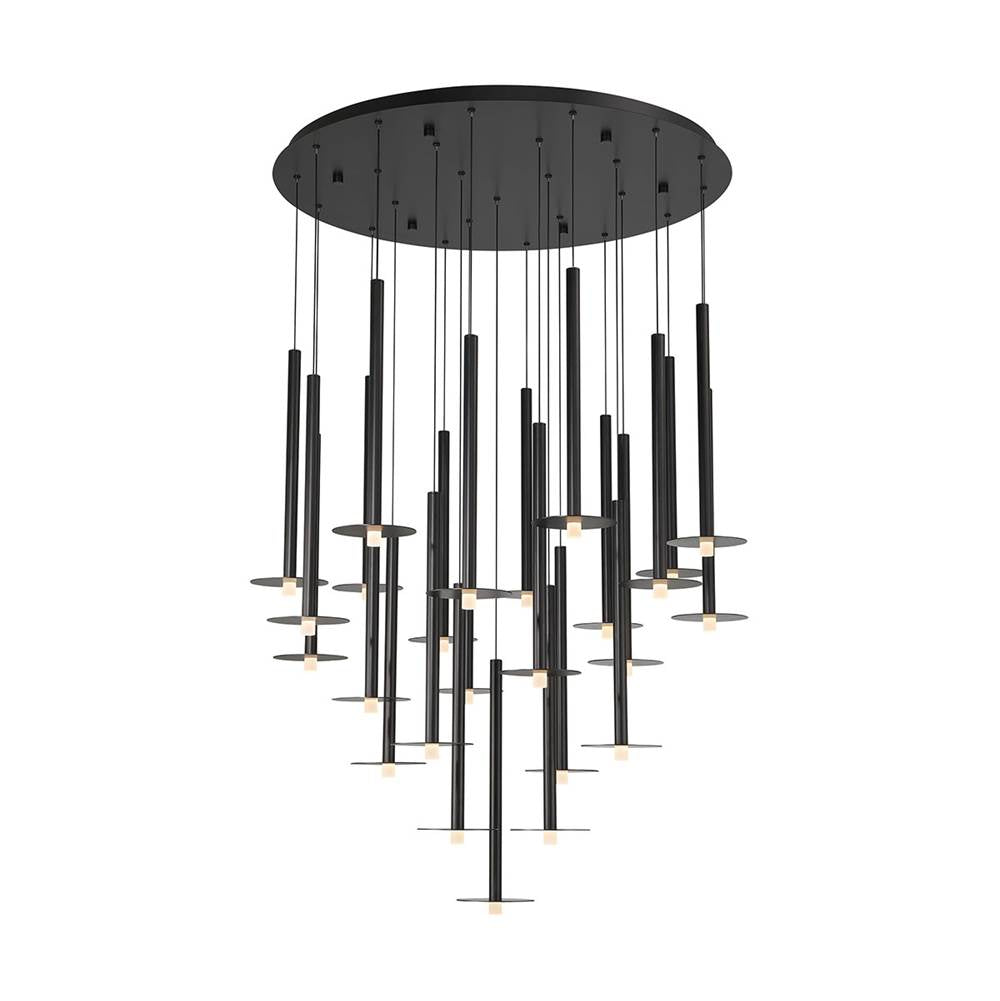 Lib&Co Piatto, 25 Light Round Led Chandelier, Matte Black
