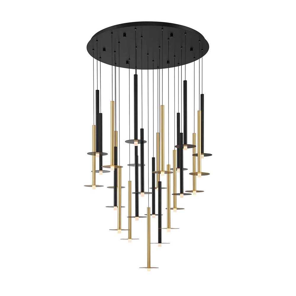 Lib&Co Piatto, 25 Light Round Led Chandelier, Matte Black