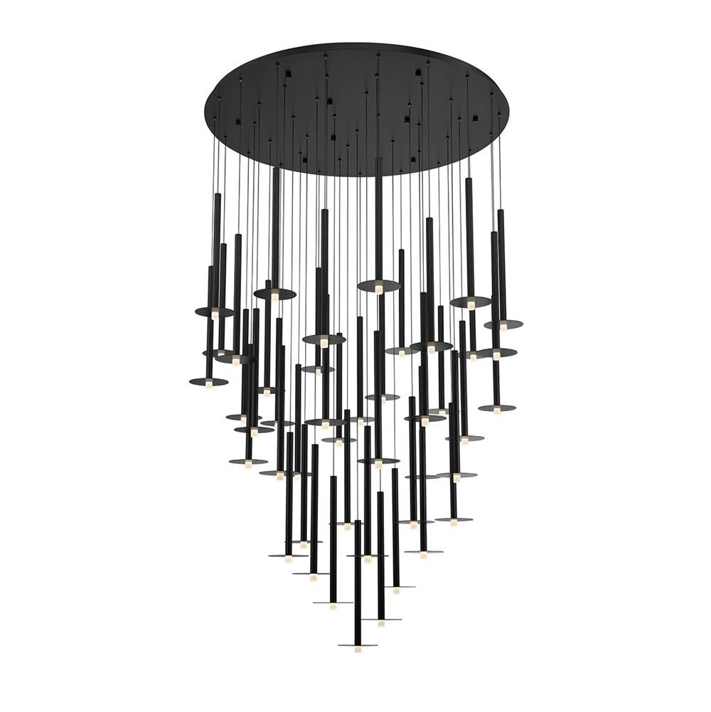 Lib&Co Piatto, 44 Light Round Led Chandelier, Matte Black