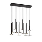 Lib&Co Piatto, 12 Light Linear Led Chandelier, Matte Black