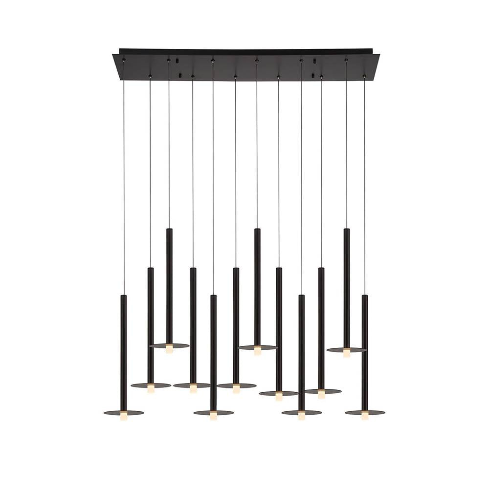 Lib&Co 12107-02 Matte Black Piatto, 12 Light Linear Led Chandelier, Matte Black Image 1
