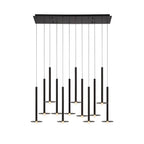 Lib&Co 12107-02 Matte Black Piatto, 12 Light Linear Led Chandelier, Matte Black Image 1