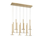 Lib&Co Piatto, 12 Light Linear Led Chandelier, Plated Brushed Gold