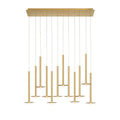 Lib&Co 12107-07 Brushed Gold Piatto, 12 Light Linear Led Chandelier, Plated Brushed Gold Image 1