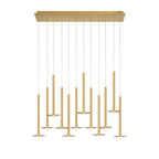 Lib&Co 12107-07 Brushed Gold Piatto, 12 Light Linear Led Chandelier, Plated Brushed Gold Image 1