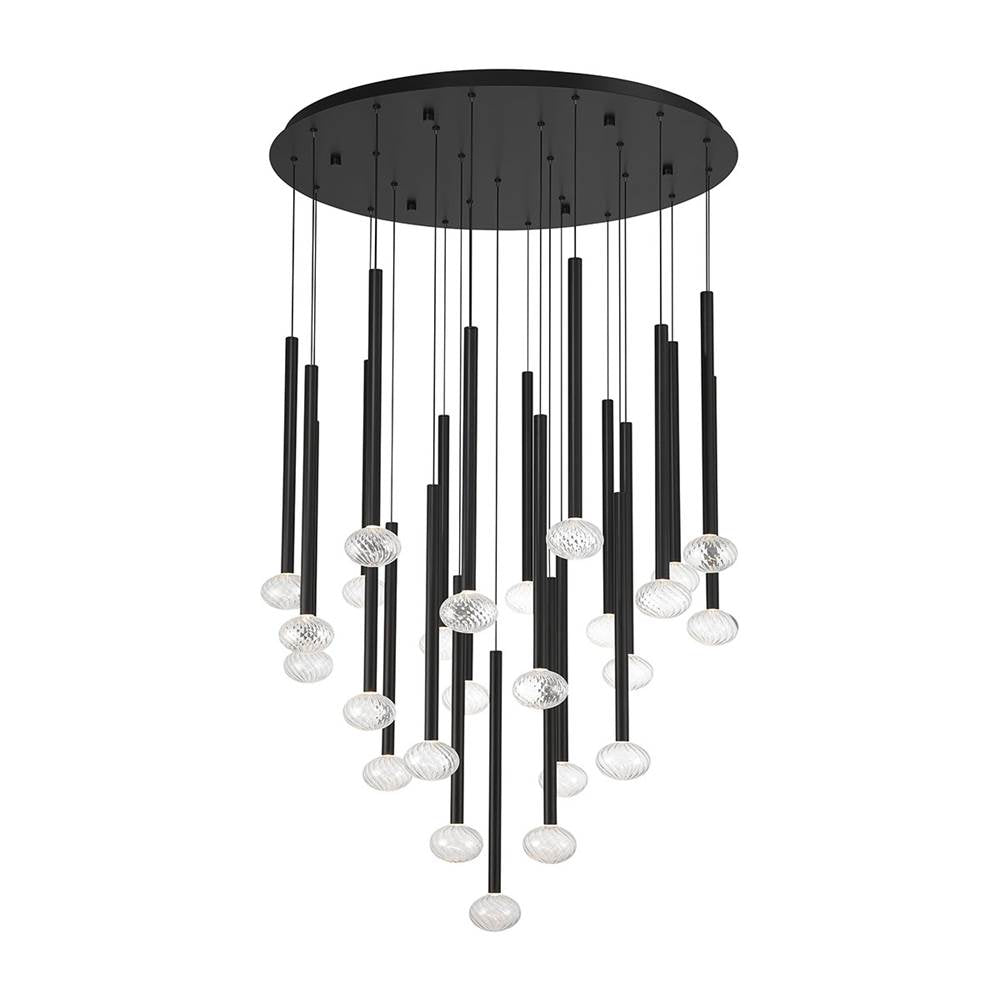Lib&Co Soffio, 25 Light Round Led Chandelier, Matte Black