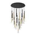 Lib&Co 12111-023 Matte Black And Brushed Gold Soffio, 25 Light Round Led Chandelier, Mixed Image 1