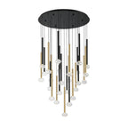 Lib&Co 12111-023 Matte Black And Brushed Gold Soffio, 25 Light Round Led Chandelier, Mixed Image 1