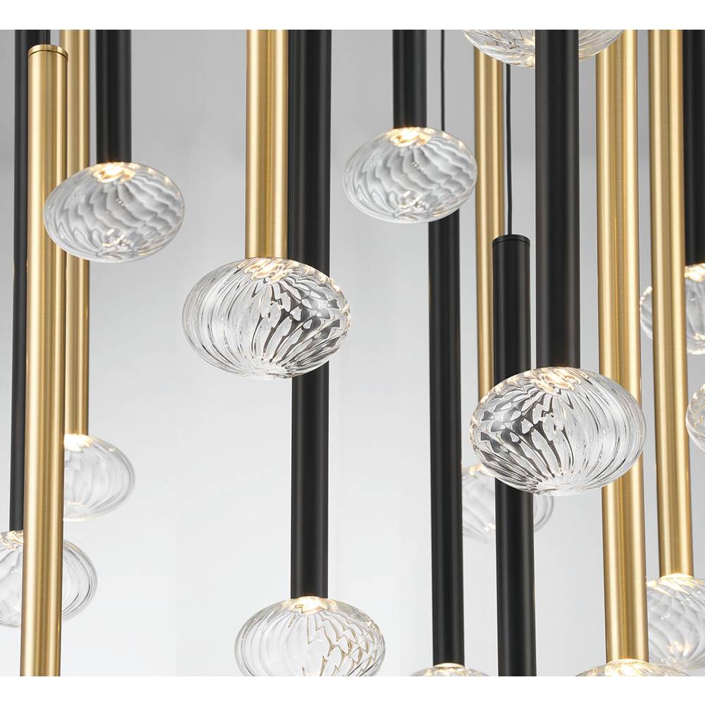 Lib&Co Soffio, 44 Light Round Led Chandelier, Matte Black