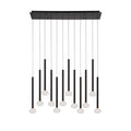 Lib&Co Soffio, 12 Light Linear Led Chandelier, Matte Black