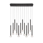 Lib&Co Soffio, 12 Light Linear Led Chandelier, Matte Black