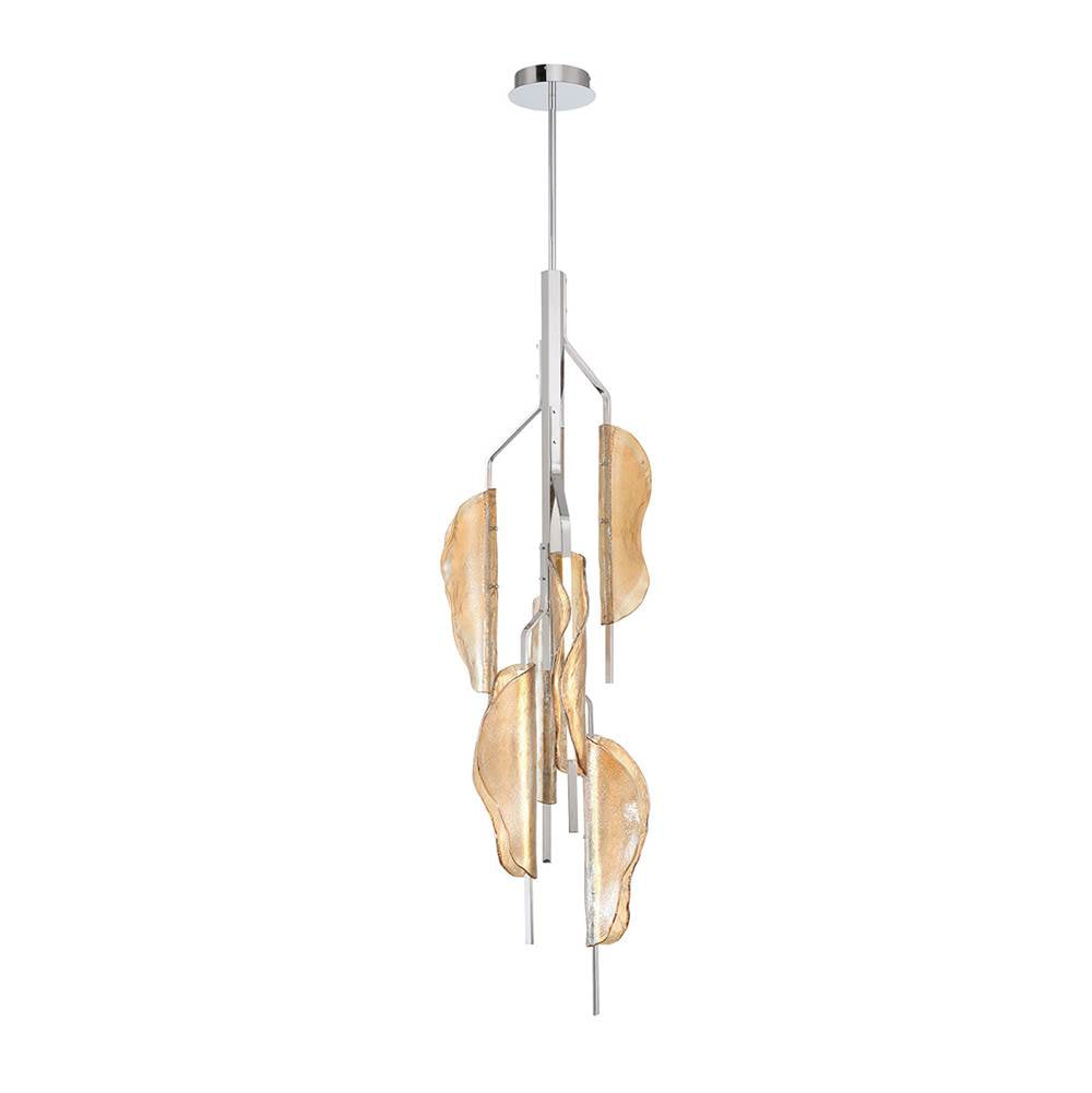 Lib&Co 12116-018 Chrome Savona, 6 Light Led Grand Chandelier, Amber Image 1