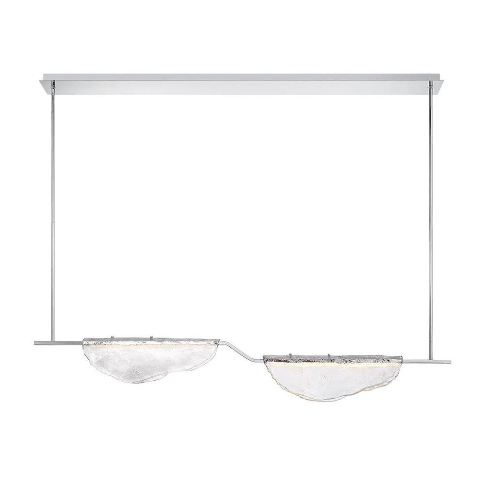 Lib&Co 12118-017 Chrome Savona, 2 Light Linear Led Chandelier, Clear Image 1
