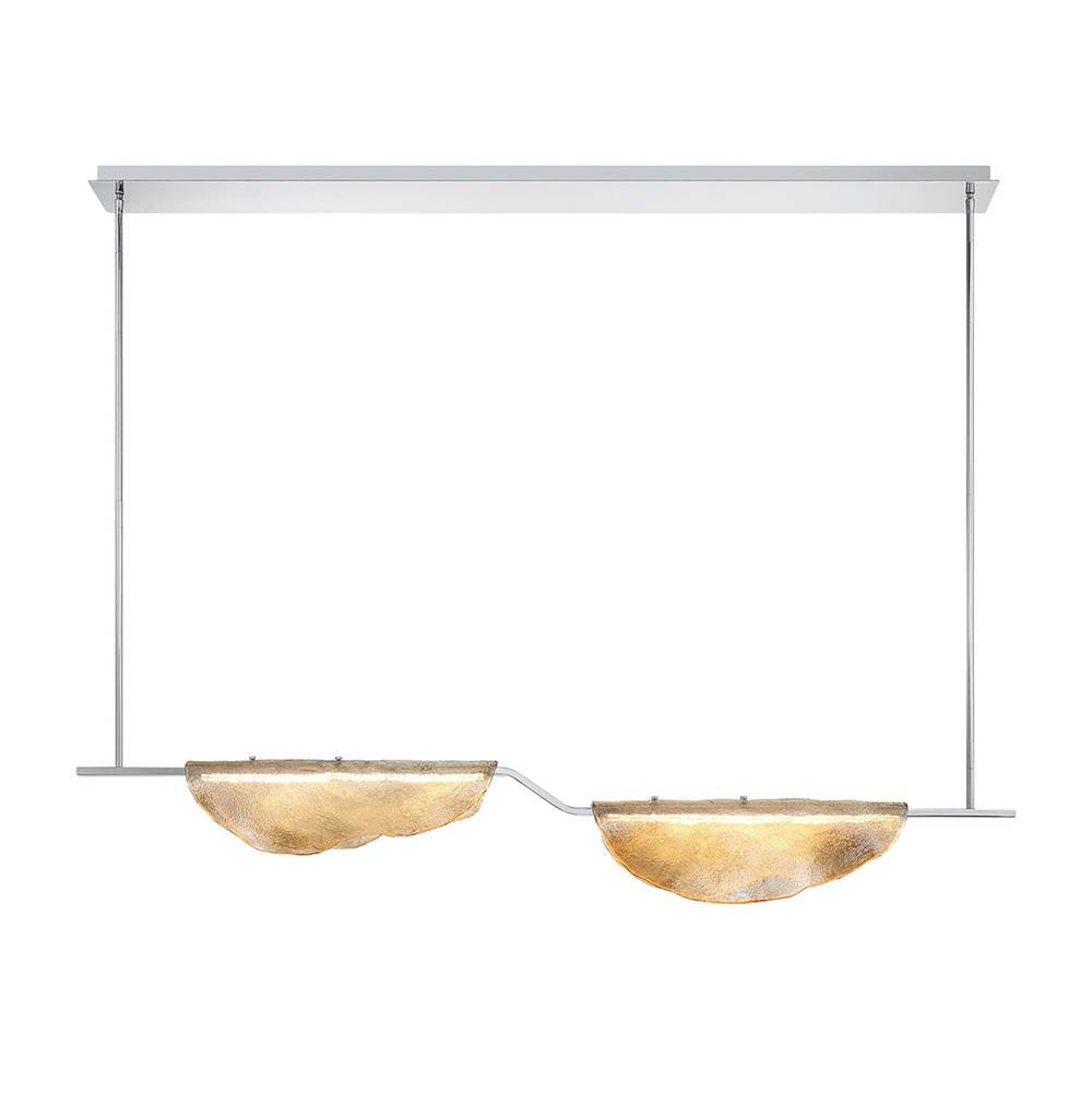 Lib&Co 12118-018 Chrome Savona, 2 Light Linear Led Chandelier, Amber Image 1