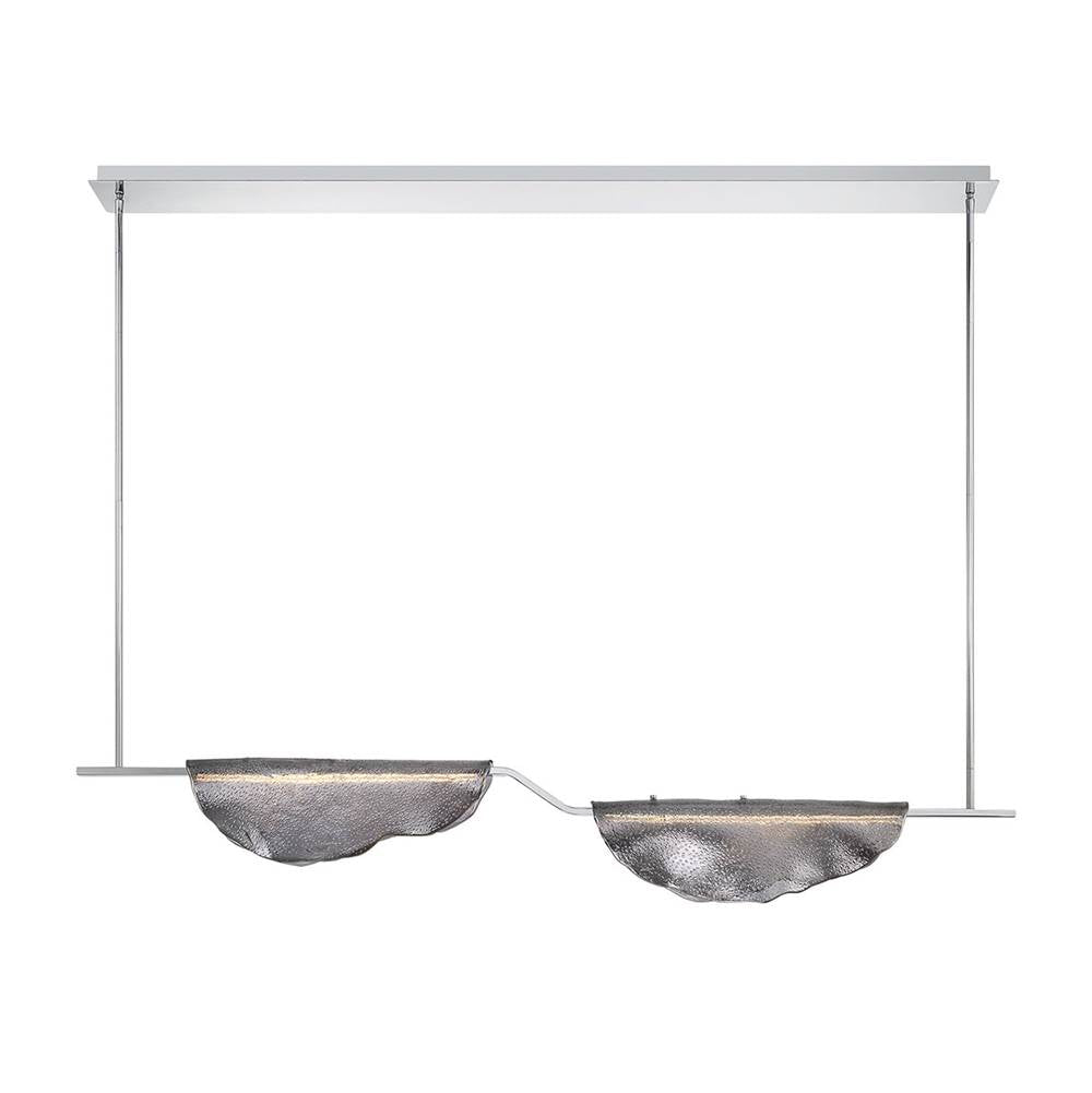 Lib&Co 12118-019 Chrome Savona, 2 Light Linear Led Chandelier, Smoke Image 1