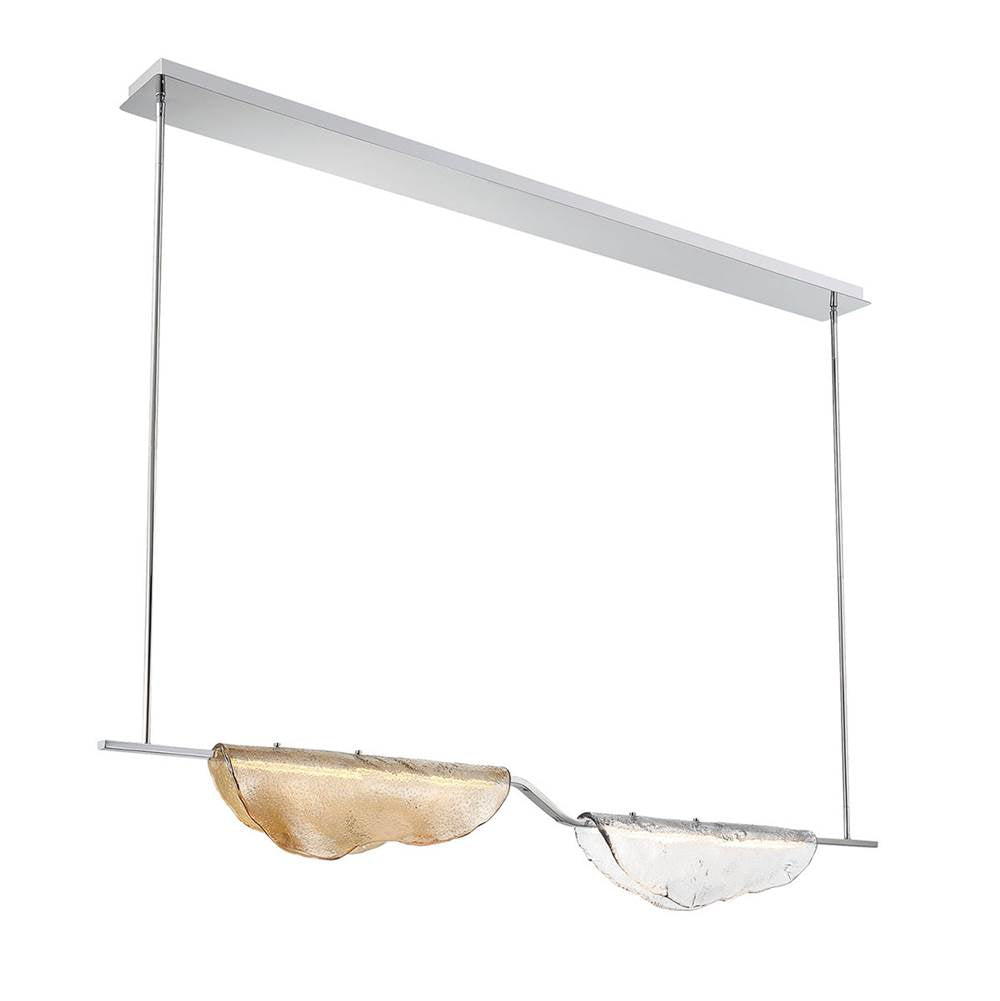 Lib&Co Savona, 2 Light Linear Led Chandelier, Amber And Clear