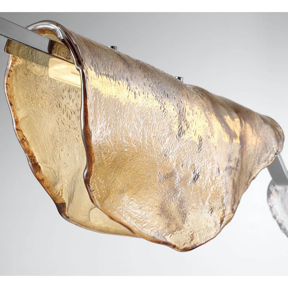 Lib&Co 12118-027 Chrome Savona, 2 Light Linear Led Chandelier, Amber And Clear Image 2