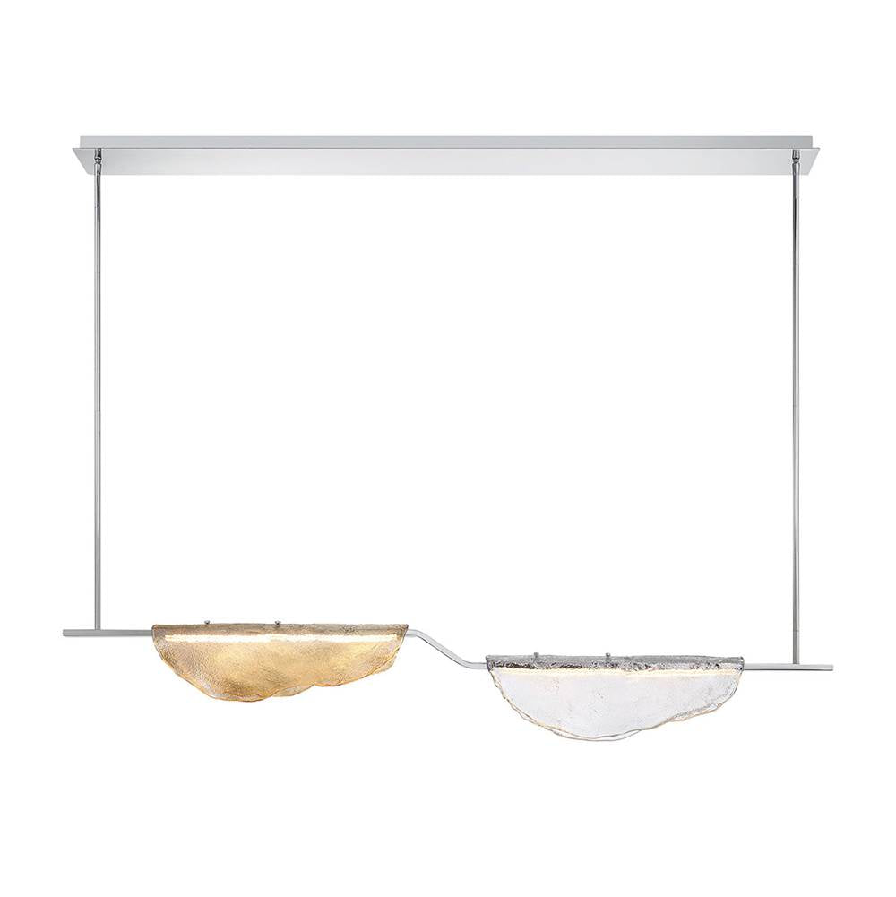 Lib&Co 12118-027 Chrome Savona, 2 Light Linear Led Chandelier, Amber And Clear Image 1