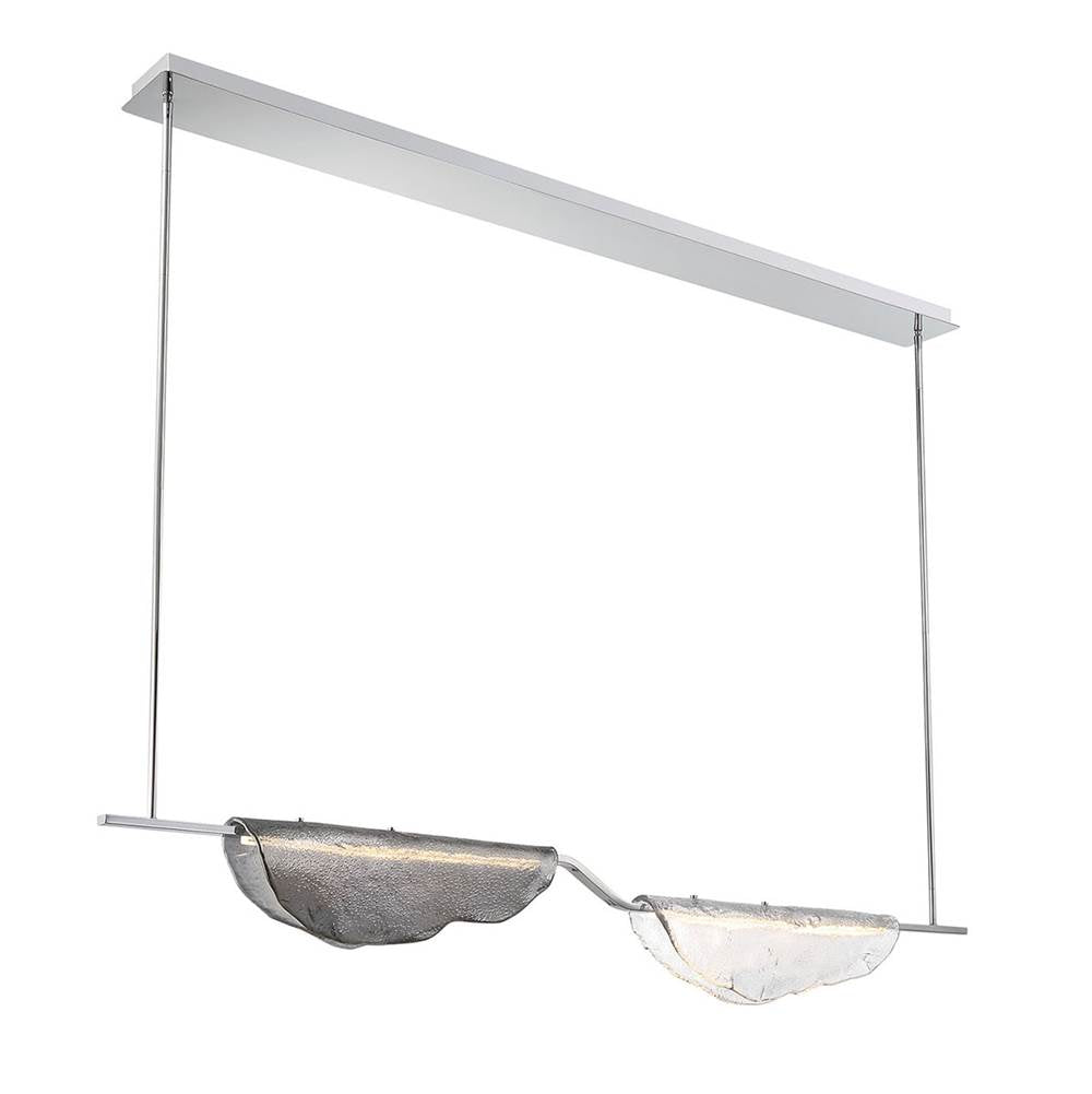 Lib&Co Savona, 2 Light Linear Led Chandelier, Smoke And Clear