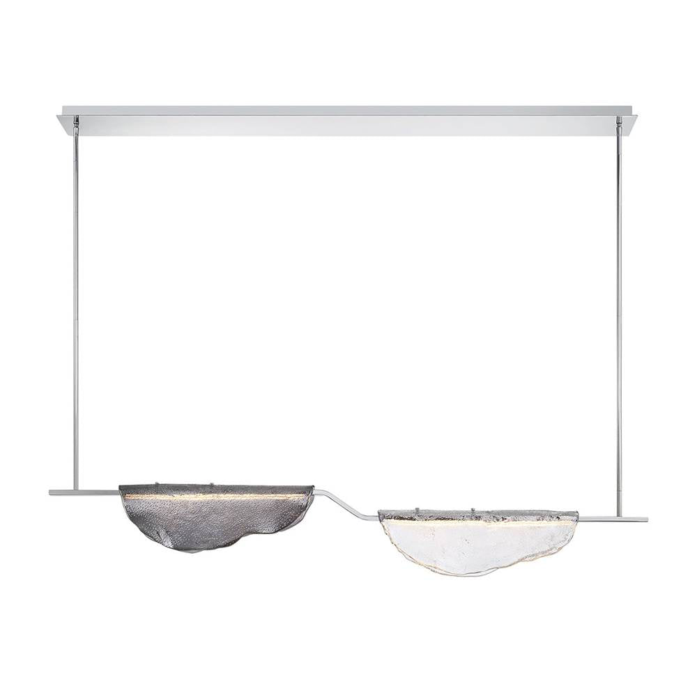 Lib&Co 12118-033 Chrome Savona, 2 Light Linear Led Chandelier, Smoke And Clear Image 1