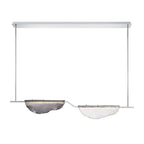 Lib&Co 12118-033 Chrome Savona, 2 Light Linear Led Chandelier, Smoke And Clear Image 1