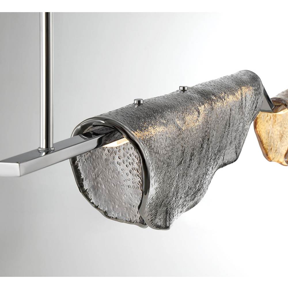 Lib&Co 12118-034 Chrome Savona, 2 Light Linear Led Chandelier, Amber And Smoke Image 2