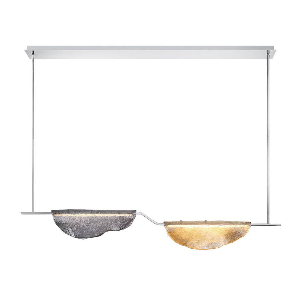 Lib&Co 12118-034 Chrome Savona, 2 Light Linear Led Chandelier, Amber And Smoke Image 1