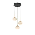 Lib&Co Calcolo, 3 Light Round Led Pendant, Matte Black