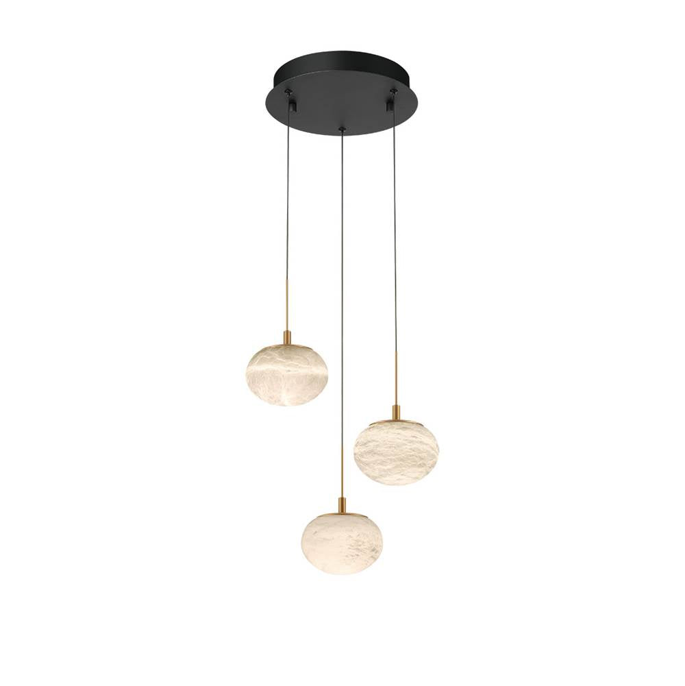 Lib&Co Calcolo, 3 Light Round Led Pendant, Matte Black