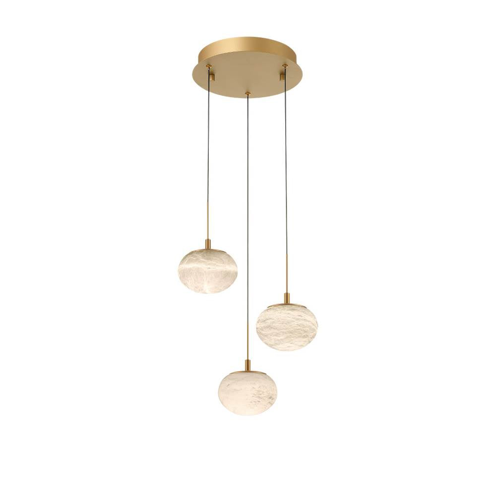 Lib&Co Calcolo, 3 Light Round Led Pendant, Matte Black