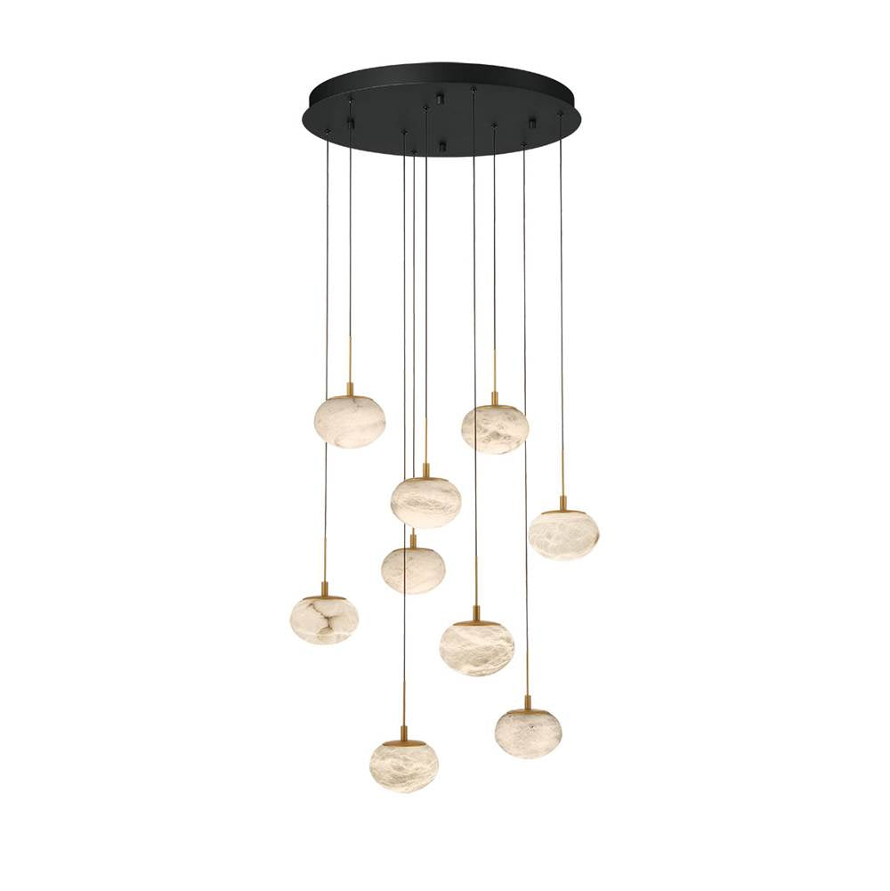 Lib&Co Calcolo, 9 Light Round Led Chandelier, Matte Black
