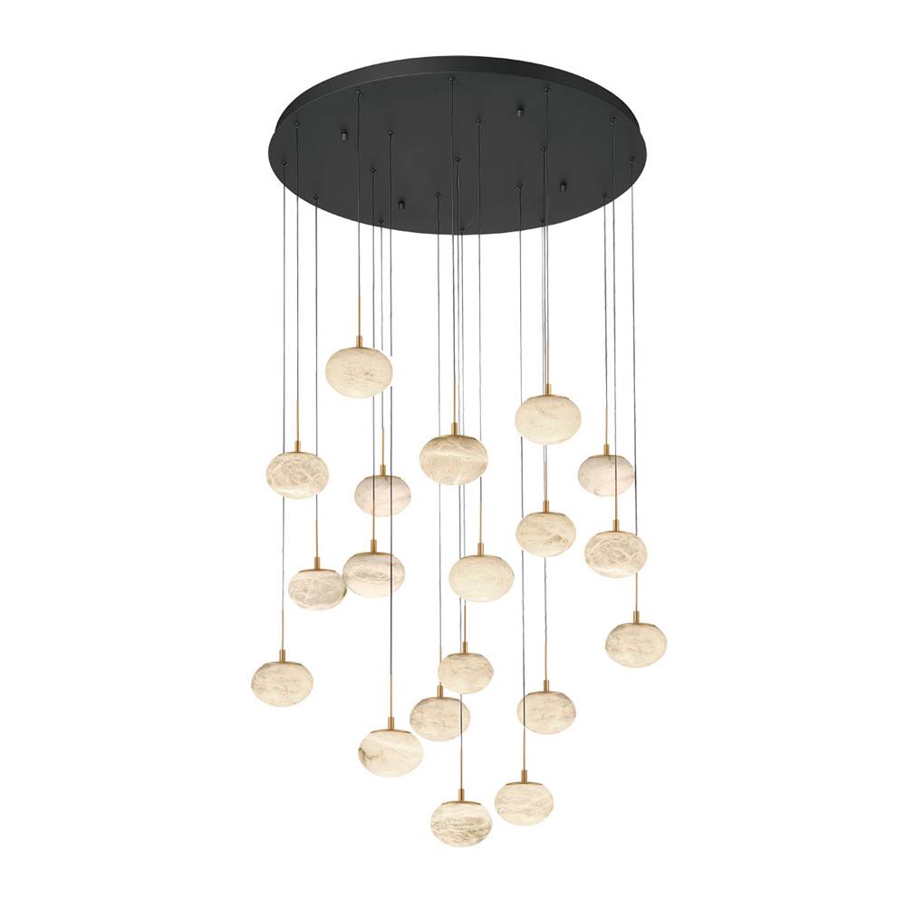 Lib&Co Calcolo, 19 Light Round Led Chandelier, Matte Black