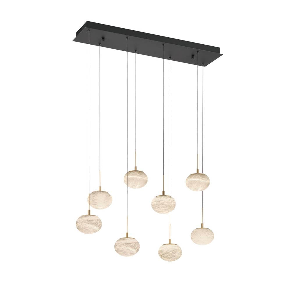 Lib&Co Calcolo, 8 Light Rectangular Led Chandelier, Matte Black
