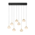 Lib&Co 12124-02 Matte Black Calcolo, 8 Light Rectangular Led Chandelier, Matte Black Image 1