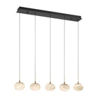 Lib&Co Calcolo, 5 Light Linear Led Chandelier, Matte Black