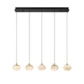 Lib&Co 12125-02 Matte Black Calcolo, 5 Light Linear Led Chandelier, Matte Black Image 1
